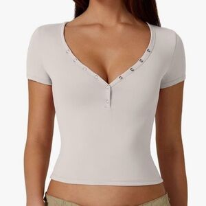 Amazon Henley Short Sleeve Top